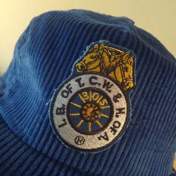 Deadstock Vintage Teamsters Patch Corduroy Strap Back Hat - Picture 2 of 7